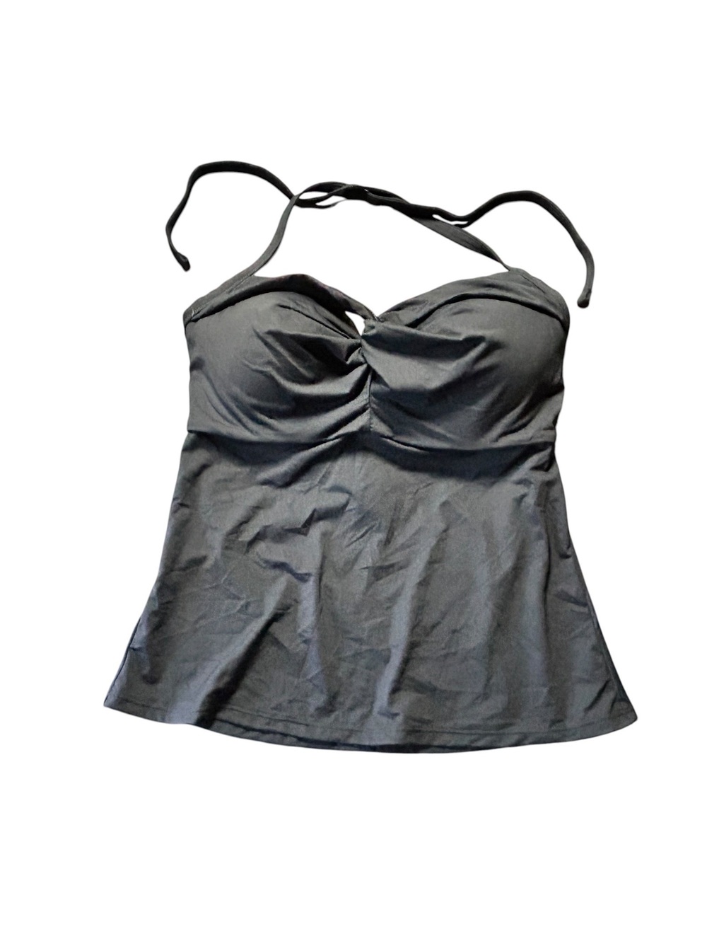 ATHLETA black halter Underwired Hampton bra cup 34D/DD tankini swim top New